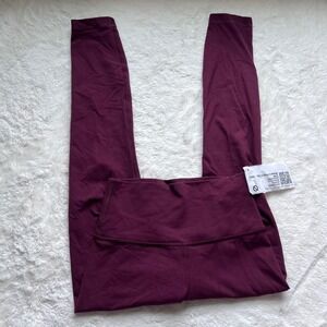 Lululemon‎ Wunder Under High Rise Leggings Burgundy Maroon Size 4 Yoga Pants